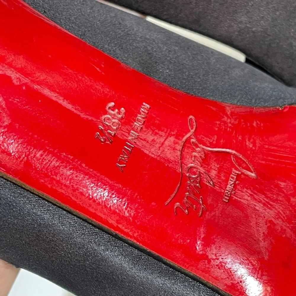 Christian Louboutin Black Peep Toe Heels - Picture 5 of 7